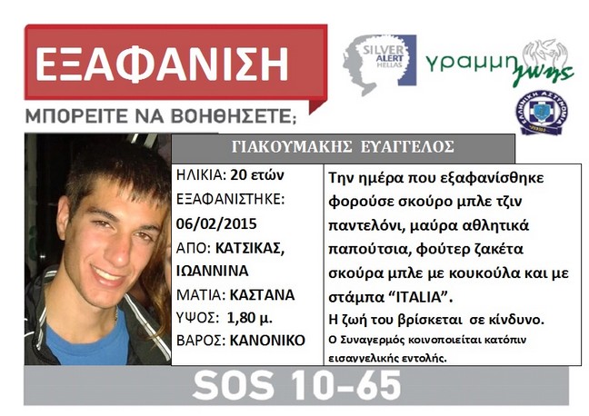 Εξαφανίστηκε φοιτητής από τη Γαλακτοκομική Σχολή στα Ιωάννινα