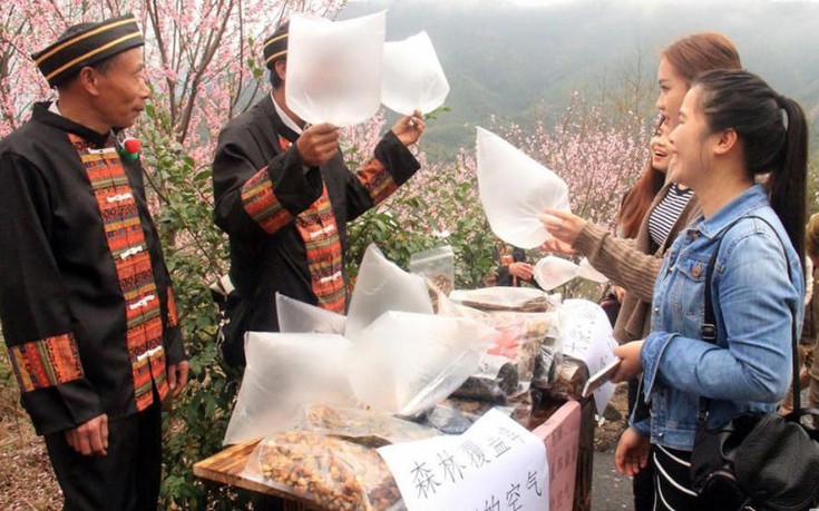 Κινέζοι πουλούν σακούλες με «καθαρό αέρα» του βουνού