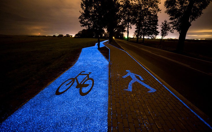 Ο ποδηλατόδρομος της Πολωνίας που φωτίζεται με ηλιακή ενέργεια