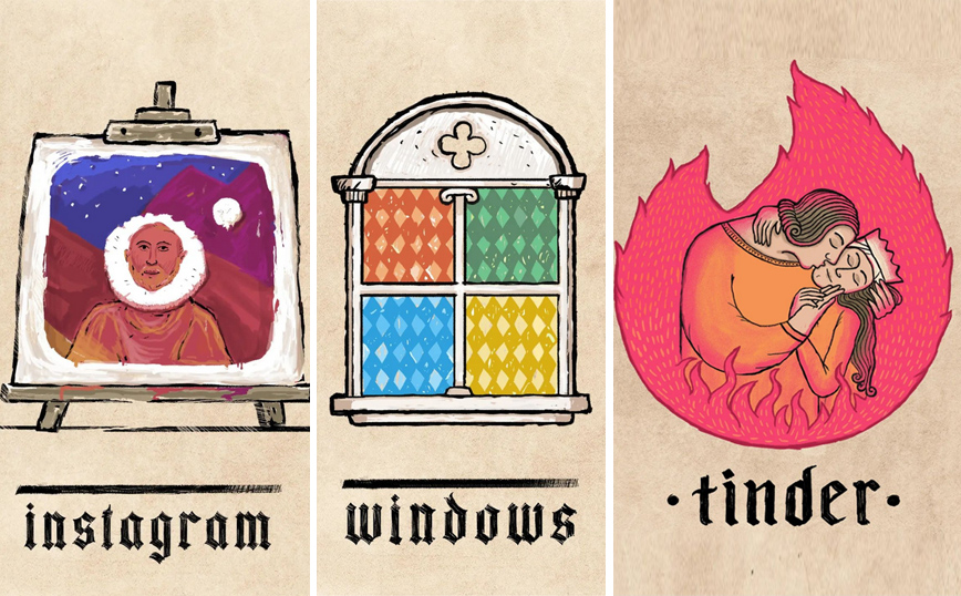 Πώς θα ήταν τα λογότυπα των Windows, Spotify και Instagram&#8230; στον Μεσαίωνα;