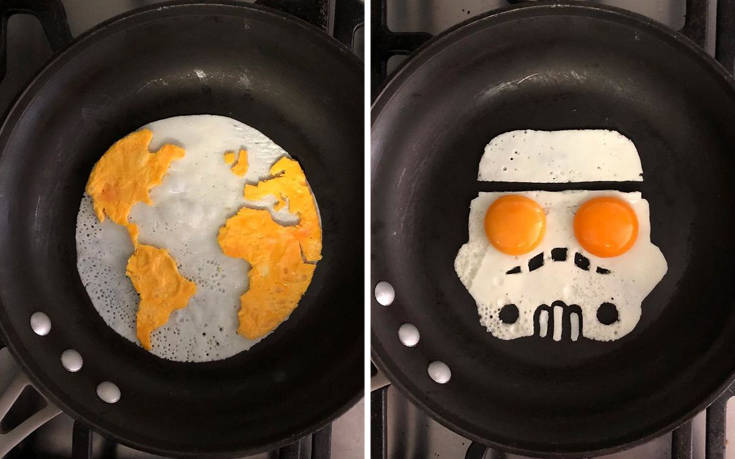 Μετατρέπει τα αυγά του πρωινού σε έργα τέχνης!
