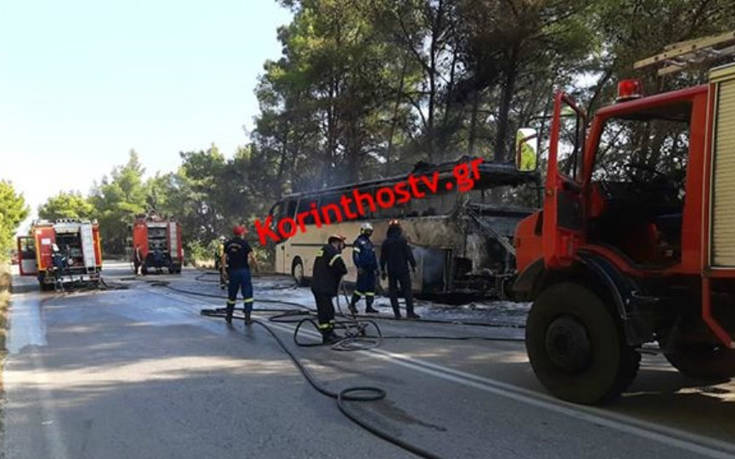 Λεωφορείο έπιασε φωτιά εν κινήσει στην Εθνική Πρέβεζας – Ηγουμενίτσας