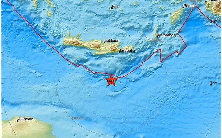 Σεισμός στα νότια της Κρήτης